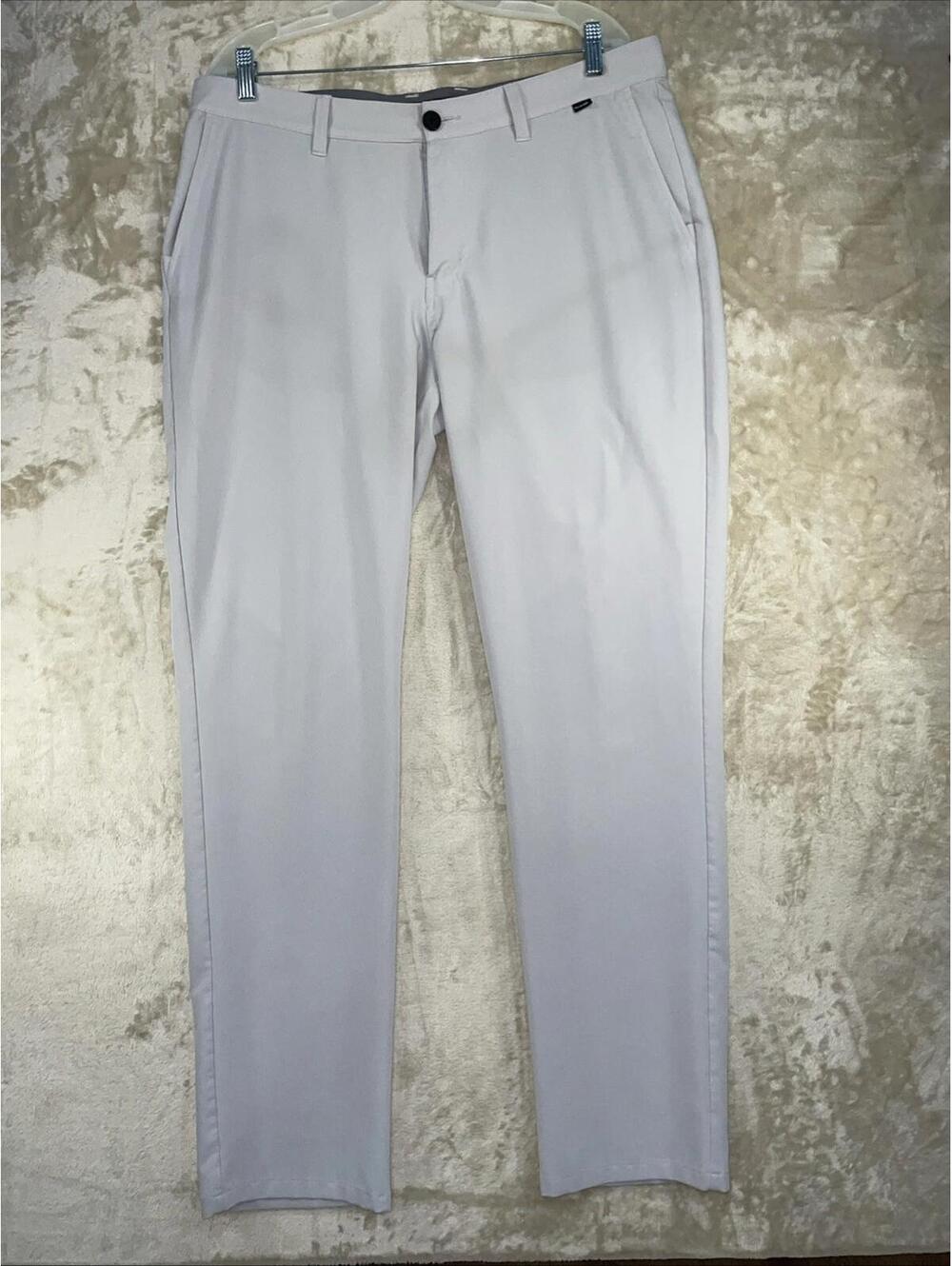 Travis Mathew Mens Right On Time Pant-Quiet Shade Light Gray Size 36x33 Polyeste